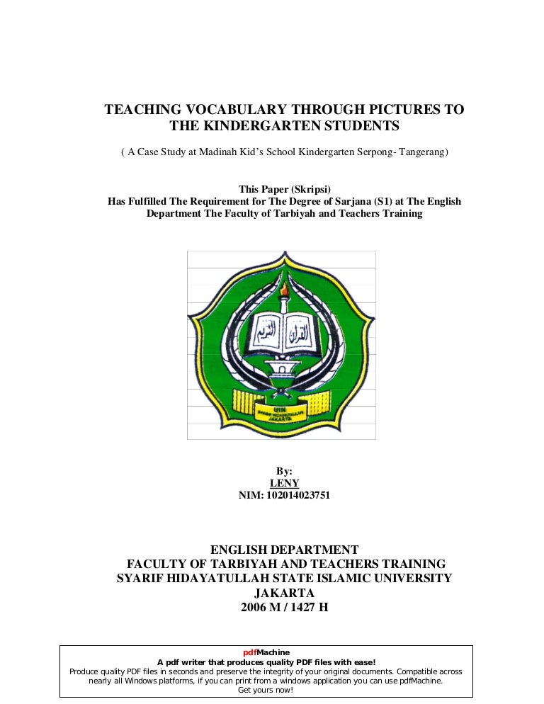 Teaching vocabulary through pictures to the kindergarten students