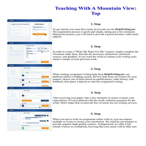 Teaching With A Mountain View Top. Online assignment writing service.