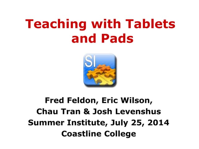 Teaching with Tablets and Pads