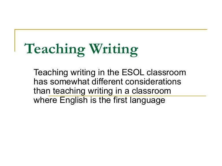 Teaching writing