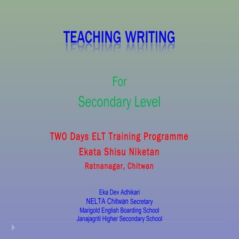 Teaching Writing