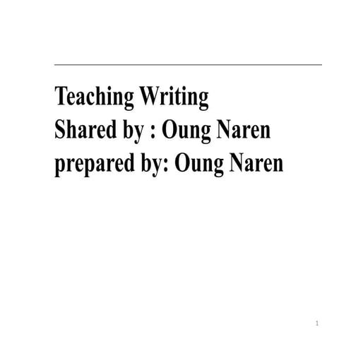 teaching writing is really important for those who want to develop their writ...