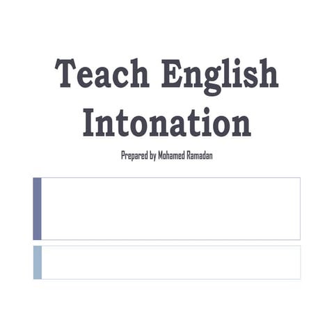 Teach English Intonation