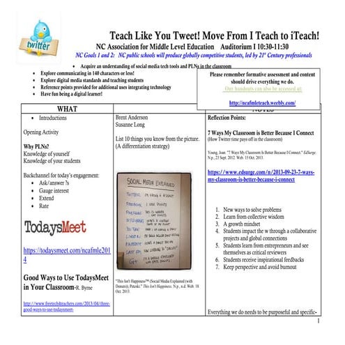Teach Like You Tweet: Moving from I Teach to iTeach