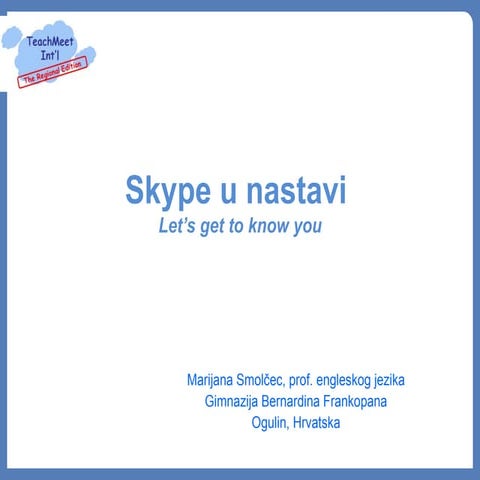 Skype u nastavi engleskog jezika | PPT