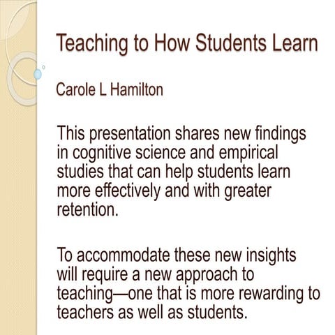 Teach to How Students Learn Best