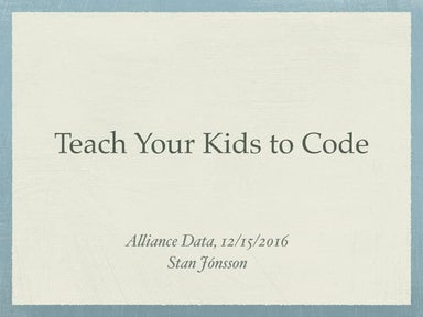 Teach your kids to code