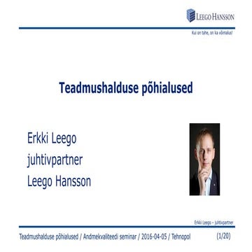 Teadmushalduse põhialused