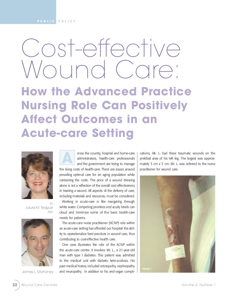 Costeffective Wound Care How the Advanced Practice Nursing Role Can…