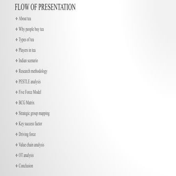 Tea industry Presentation