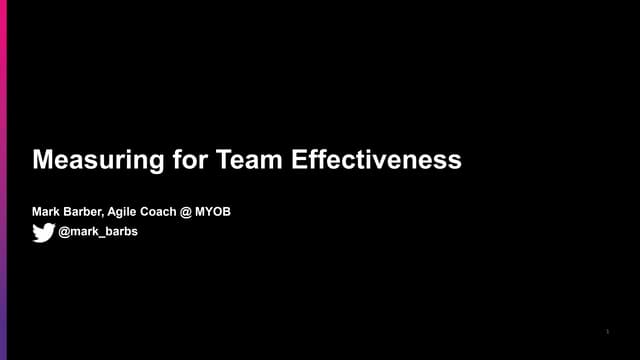 Measuring for team effectiveness (NEW)
