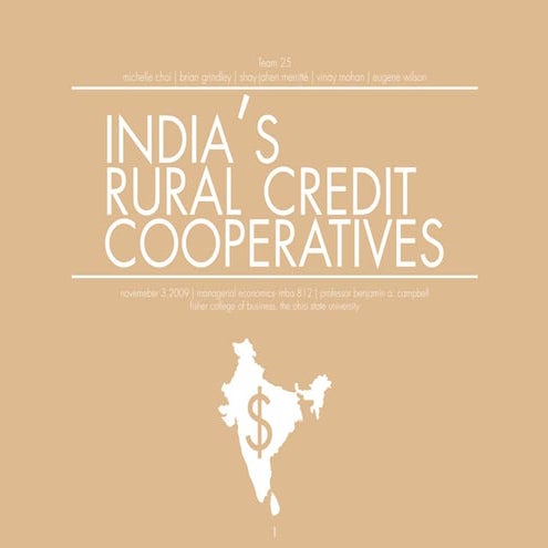 India's Rural Credit Cooperatives Presentation