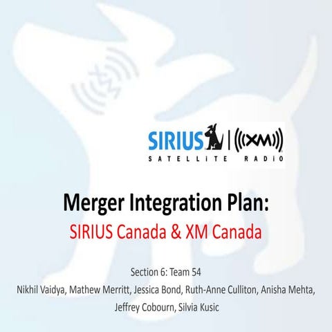 Merger Recommendations between Sirius Canada & XM Canada