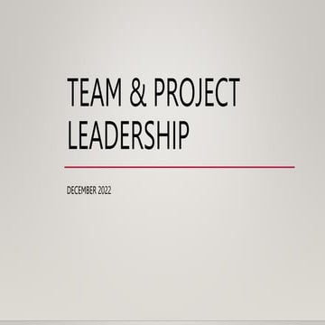 Team and project leadership - Ryan Hewitt.pptx