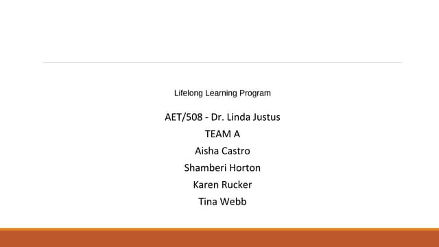 Lifelong Learning Programs
