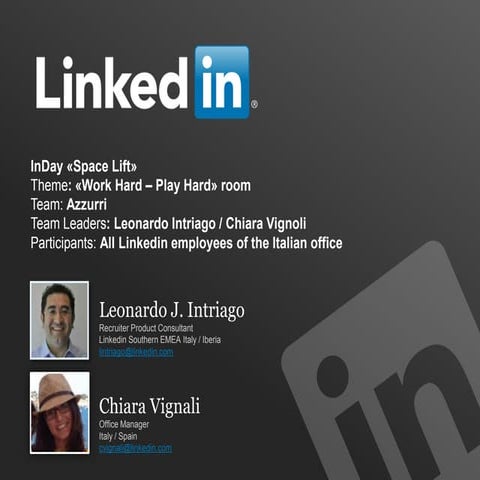 Space Lift in Milan - LinkedIn Italy transforming an empty space