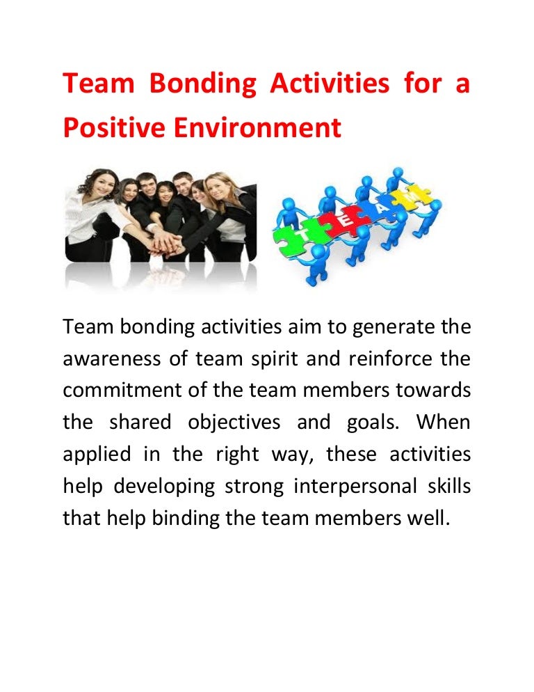 Team bonding activities for a positive environment