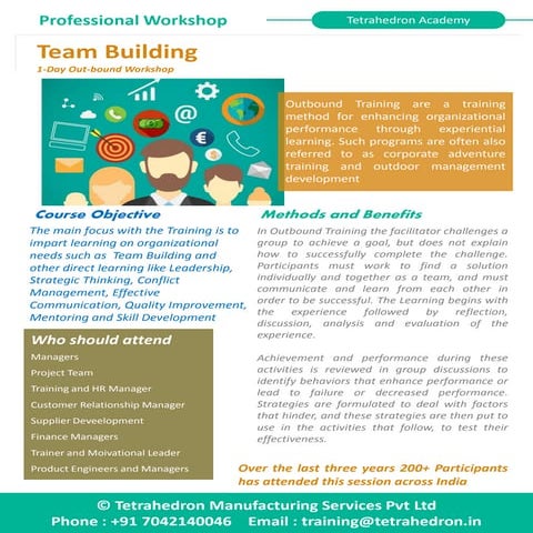Team Building 1-Day Out-bound Workshop by Tetrahedron | PDF