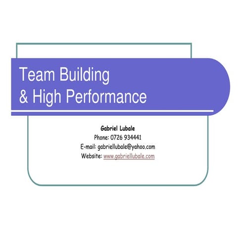 Team building and high performance