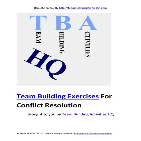 Team building exercises for conflict resolution