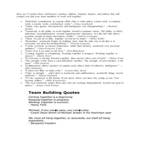 Team building quotes