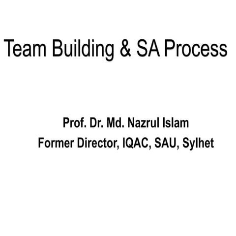Team Building & SA Process