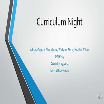 Team d curriculum night