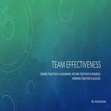 Team effectiveness