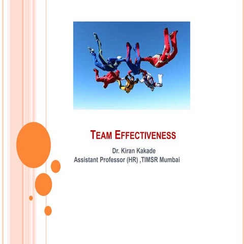 Organizational Behaviour : Team Effectiveness