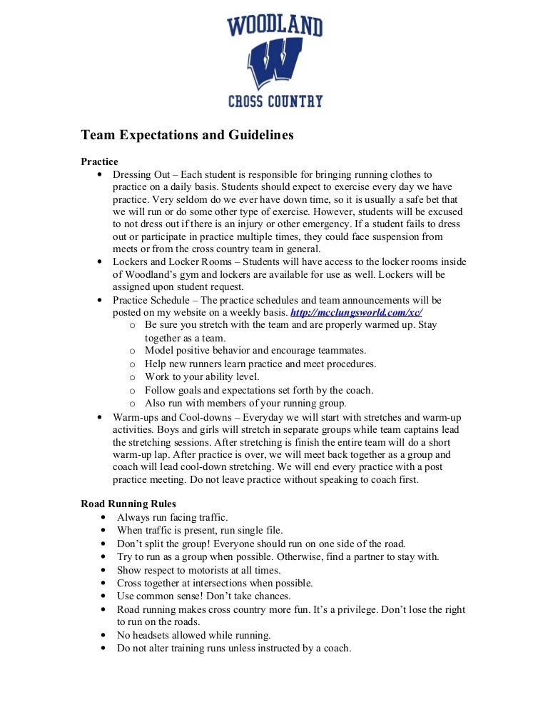 Team expectations and guidelines