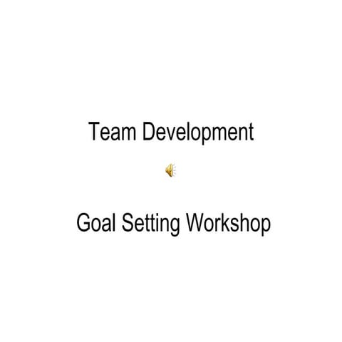Team Goal Setting Workshop