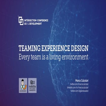 TEAMING EXPERIENCE DESIGN (Intersection 2018)