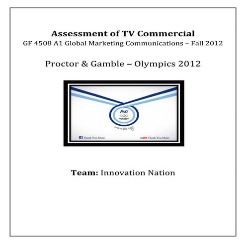 TV advertising content and execution of P&G