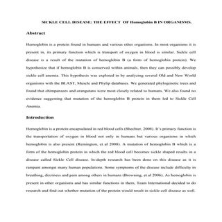 Hemoglobin HBB2 Paper