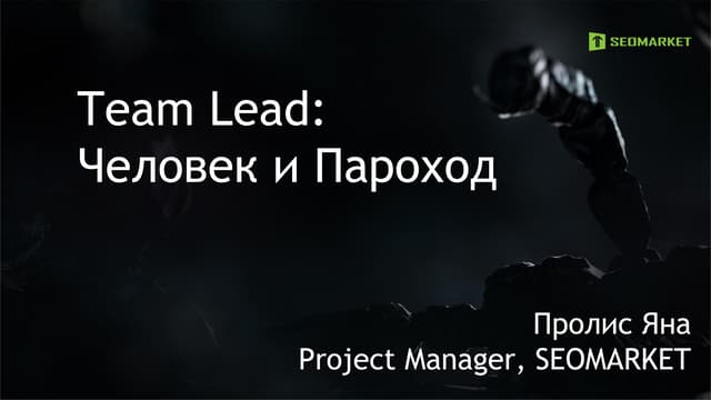 Яна Пролис - Team lead. Человек и пароход