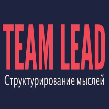 Николай Ашанин – Team Lead. Структурирование мыслей
