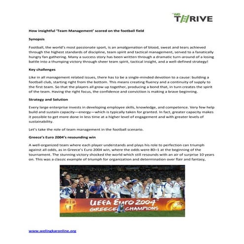 Team management’ scored on the football