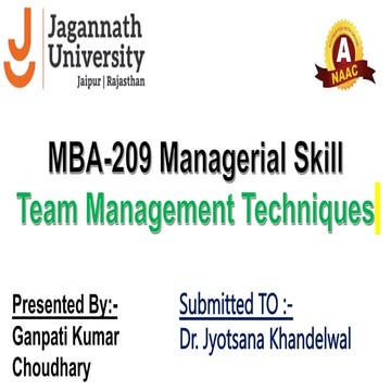 Team Management Techniques ppt.pptx, Managerial Skill | PPTX