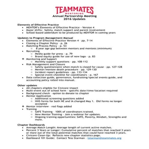 What's new with TeamMates Handout