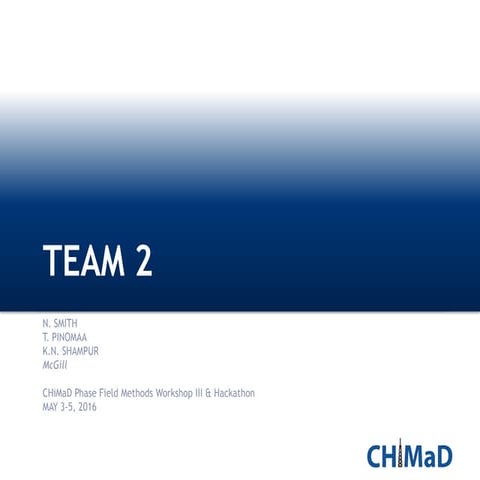 CHiMaD Hackathon 2: Team mcgill