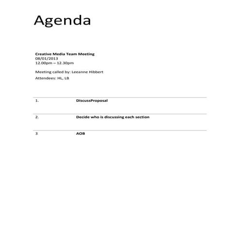 Team meeting two   agenda (2)