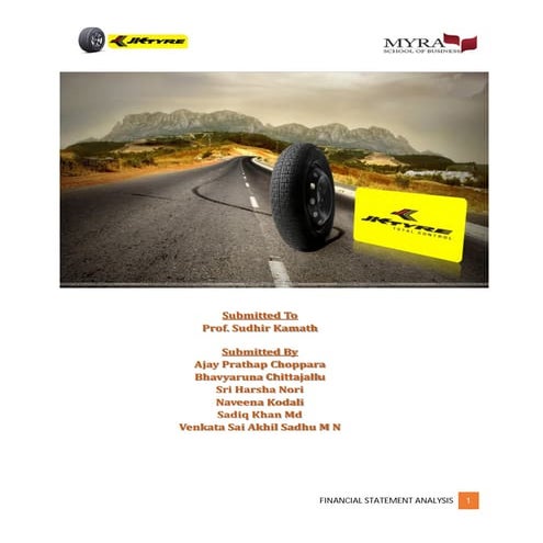  Jk tyre and industry ltd Final Report