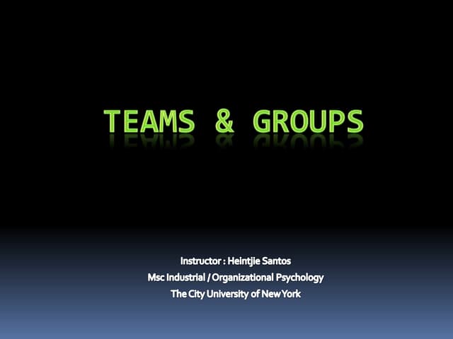 Teams and Groups day 2