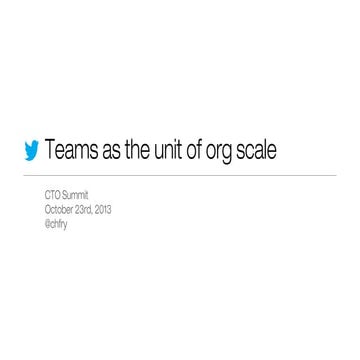 Teams as the unit of organization scale 