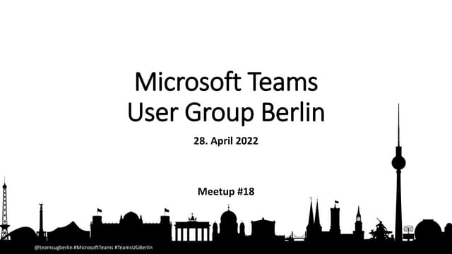18. Treffen der Teams User Group Berlin