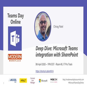 Teams Day Online Modern Workplace Summit 2020 - Deep Dive Microsoft Teams int...