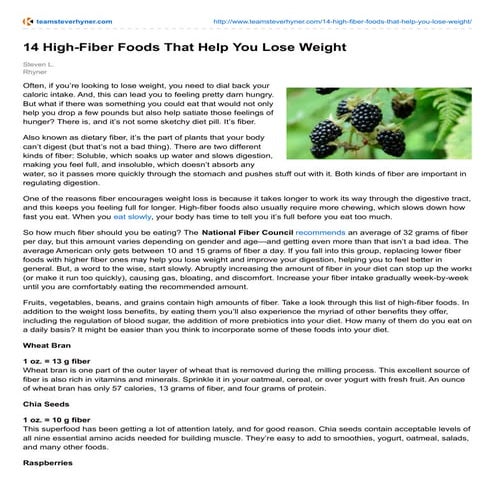 14 HIGH-FIBER FOODS THAT HELP YOU LOSE WEIGHT