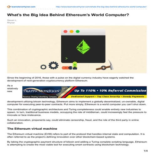 WHAT’S THE BIG IDEA BEHIND ETHEREUM’S WORLD COMPUTER?