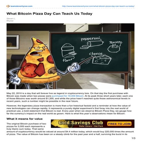 WHAT BITCOIN PIZZA DAY CAN TEACH US TODAY