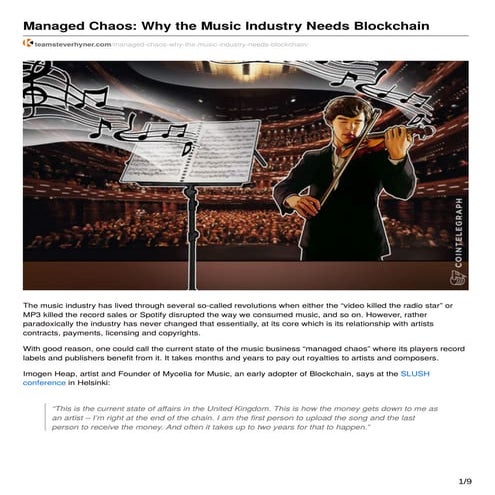 MANAGED CHAOS: WHY THE MUSIC INDUSTRY NEEDS BLOCKCHAIN